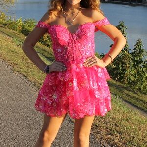 Nox Anabel hot pink cocktail dress